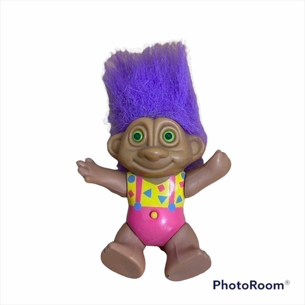 Vintage Light up Eyes Troll Doll 90s Purple Kids